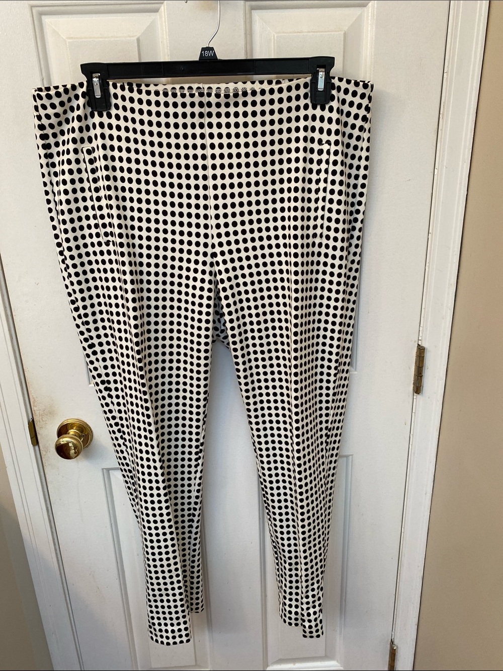 Chico’s Black Polka Dot Ankle Pants - White with Black Dots